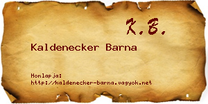Kaldenecker Barna névjegykártya