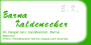 barna kaldenecker business card
